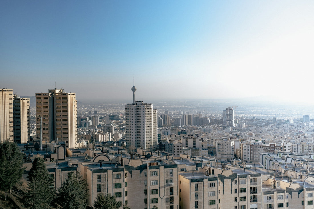 a view of a city with tall buildings