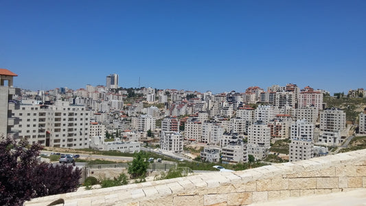 a view of a city from the top of a hill