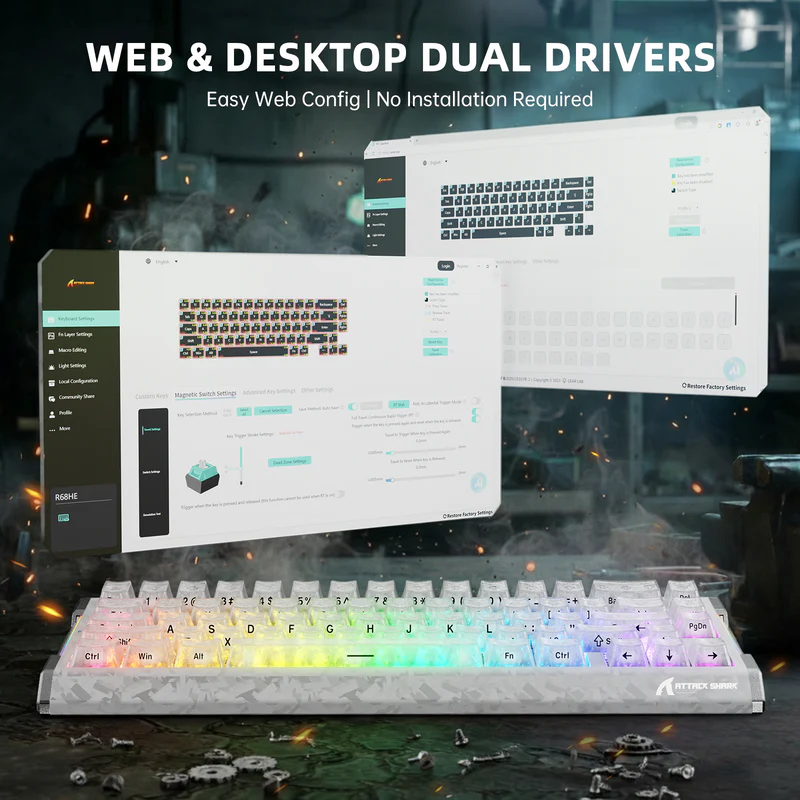 מקלדת גיימינג ATTACK SHARK R68 HE